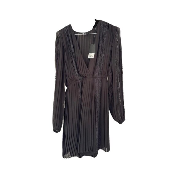 The Kooples Black Lace Detailed Dress Elegant Long Sleeves MSRP $415 - Picture 11 of 14